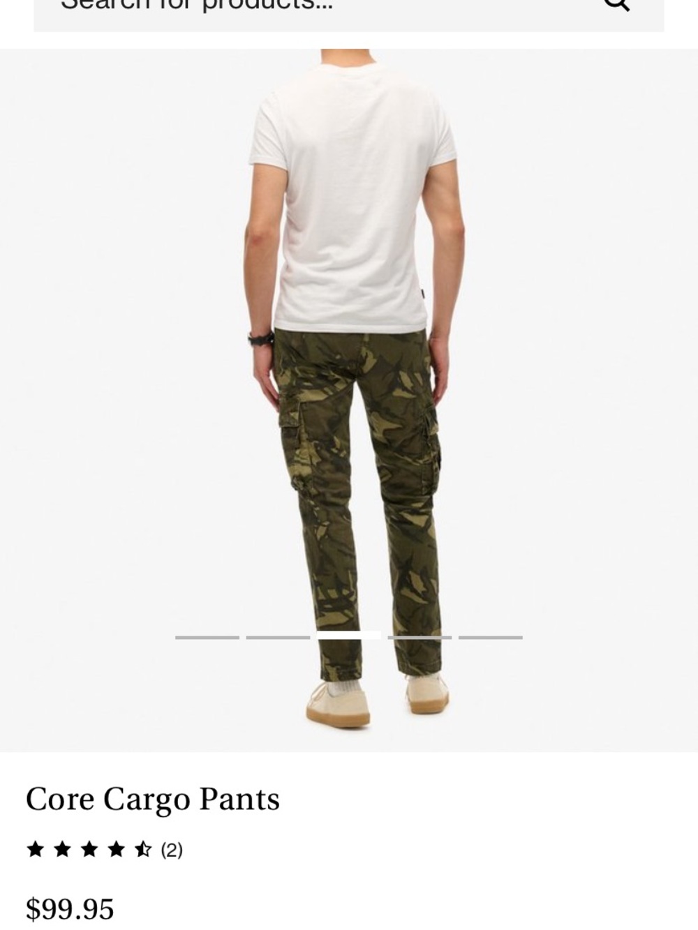 Superdry Mens Camouflage Cargo Pants - Olive/Brown Camo - Picture 6 of 8